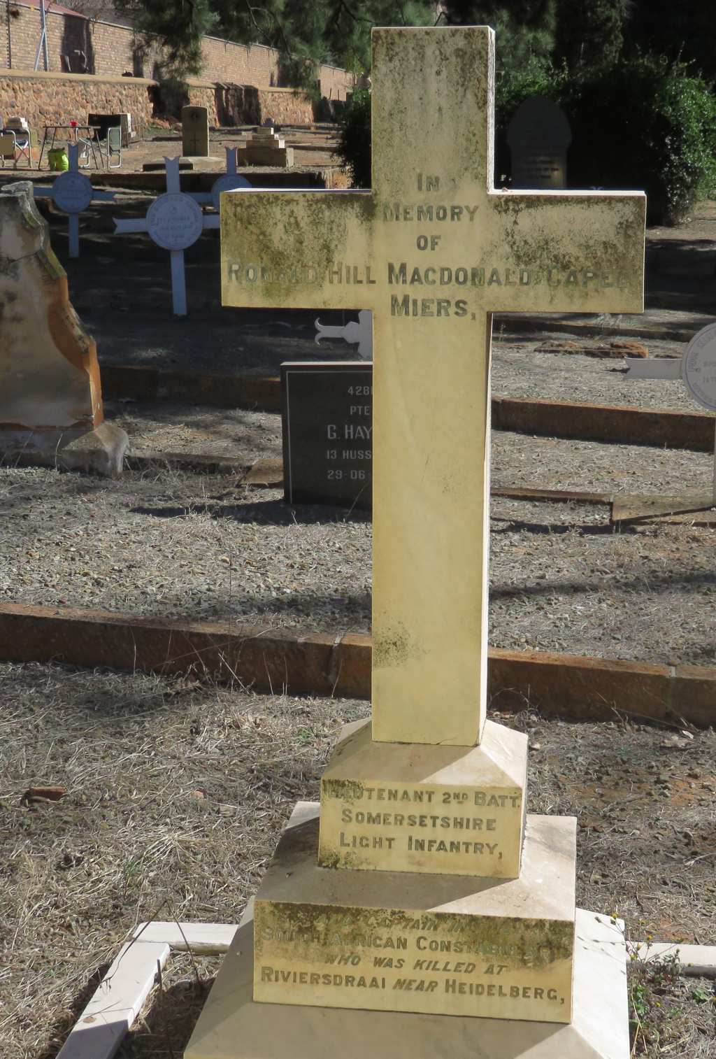 Heidelberg Kloof cemetery captain Miers